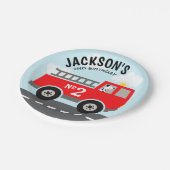 消防車誕生日紙プレート ペーパープレート (アングル)