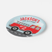 消防車誕生日紙プレート ペーパープレート (アングル)