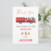 消防車誕生日 サンキューカード (スタンド正面)