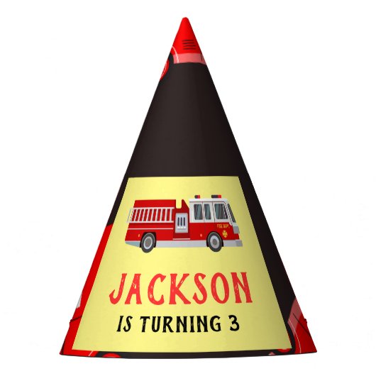 消防車誕生日 パーティーハット (正面)
