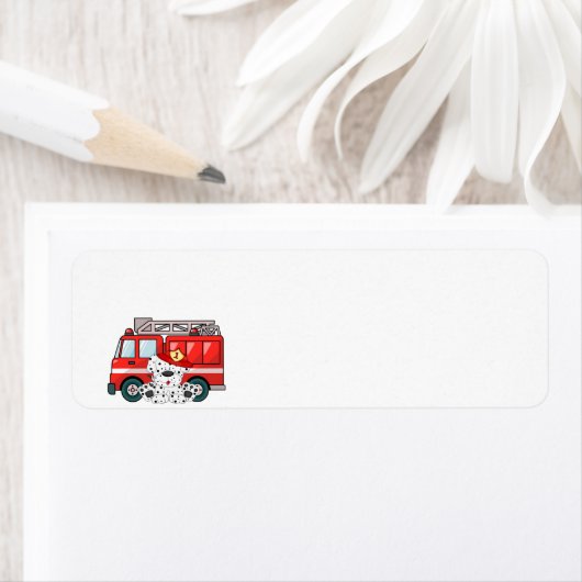 消防車誕生日 ラベル (インサイチュ)