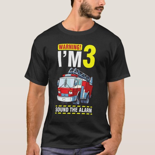 消防車警告を運転する Tシャツ (正面)