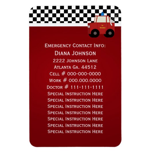 消防車連絡災 マグネット (縦)