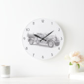 消防車鉛筆スケッチ消防士スケッチm ラージ壁時計 (ホーム)