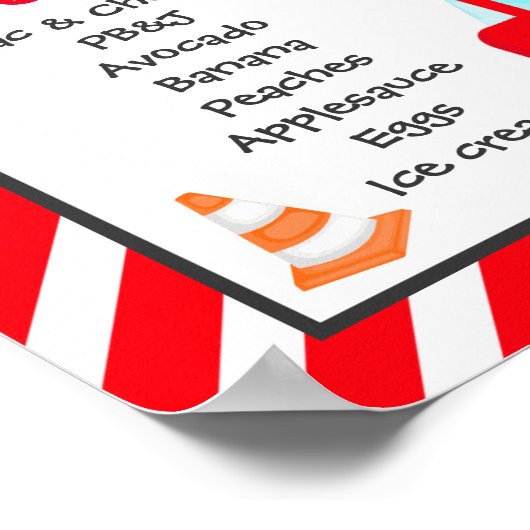 消防車1st誕生日パーティーマイルストーンポスター ポスター (角)