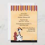 消防車2写真誕生日パーティーの招待 招待状 (裏面)