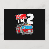 消防車2歳消防士2歳の誕生日 シーズンポストカード (正面)