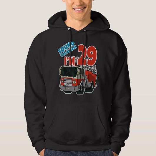 消防車29誕生日消防士の消防車ボーイズTw パーカ (正面)