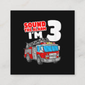 消防車3年生消防士3歳の誕生日 スクエア名刺 (正面)