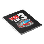 消防車3年生消防士3歳の誕生日 ノートパッド (アングル)