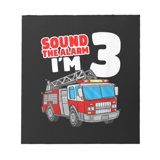 消防車3年生消防士3歳の誕生日 ノートパッド (正面)