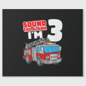 消防車3歳の消防士3歳の誕生日 ラッピングペーパー (フラット)