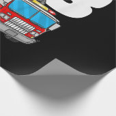 消防車3歳の消防士3歳の誕生日 ラッピングペーパー (角)