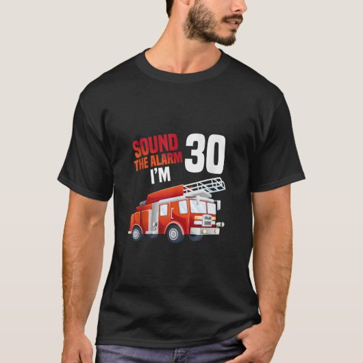 消防車30歳の誕生日ファイヤーテーマ30年 Tシャツ (正面)