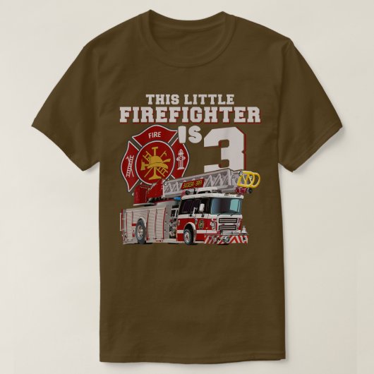 消防車3rd誕生日ファイヤーファイターボーイ tシャツ (デザイン正面)