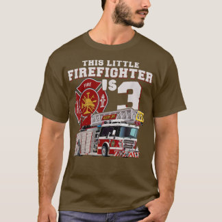 消防車3rd誕生日ファイヤーファイターボーイ tシャツ