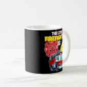 消防車4歳の消防士4歳の誕生日ボーイ コーヒーマグカップ (正面右)