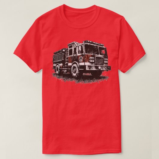 消防車4 Tシャツ (デザイン正面)