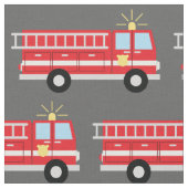 消防車,かわいい子ども向け車,少年向け ファブリック (クローズアップ)