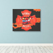 消防車 キャンバスプリント (インサイチュ (ウッドフロア))