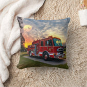 消防車 クッション (ブランケット)