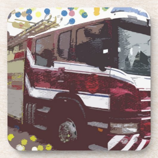 消防車 コースター (正面)