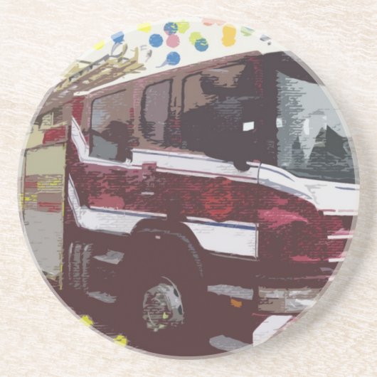 消防車 コースター (正面)