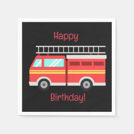 消防車 スタンダードカクテルナプキン