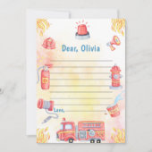 消防車 タイムカプセル メッセージ カード (正面)