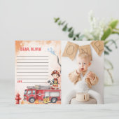 消防車 タイムカプセル メッセージ カード (スタンド正面)