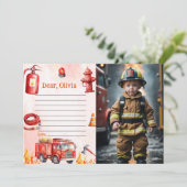 消防車 タイムカプセル メッセージ カード (スタンド正面)