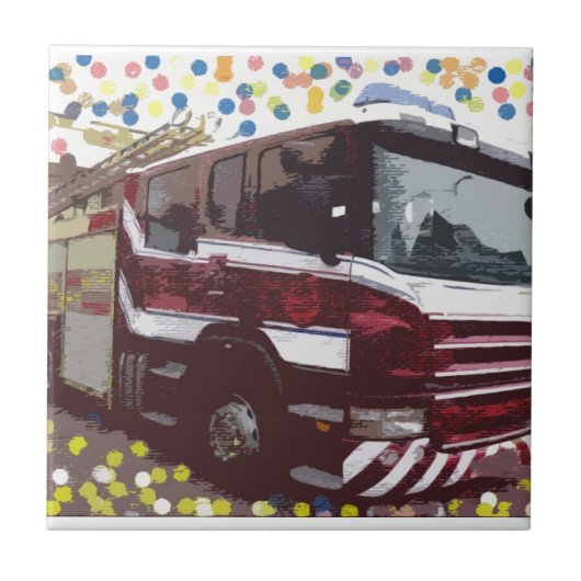 消防車 タイル (正面)