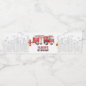 消防車、ファイアエンジン、警報を鳴らせ ペットボトルラベル (シングルラベル)