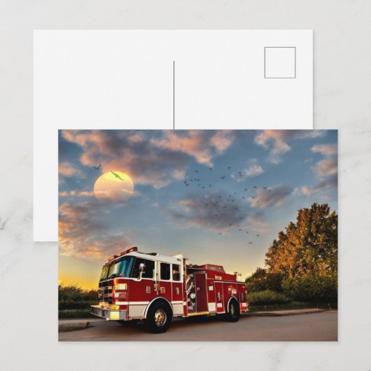 消防車 ポストカード (正面/裏面)