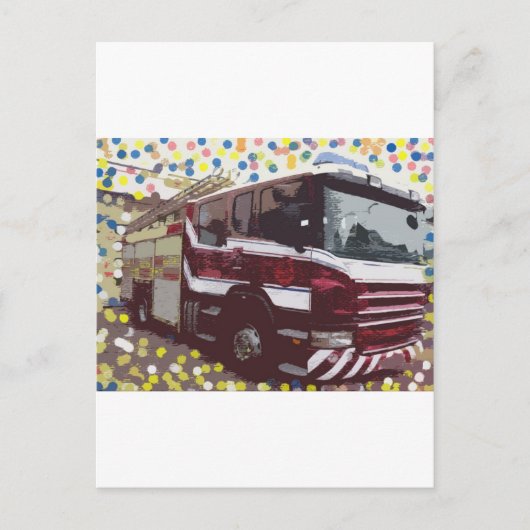 消防車 ポストカード (正面)