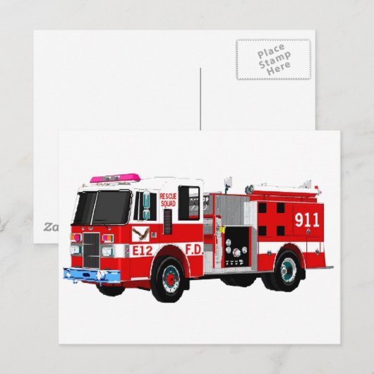 消防車 ポストカード (正面/裏面)