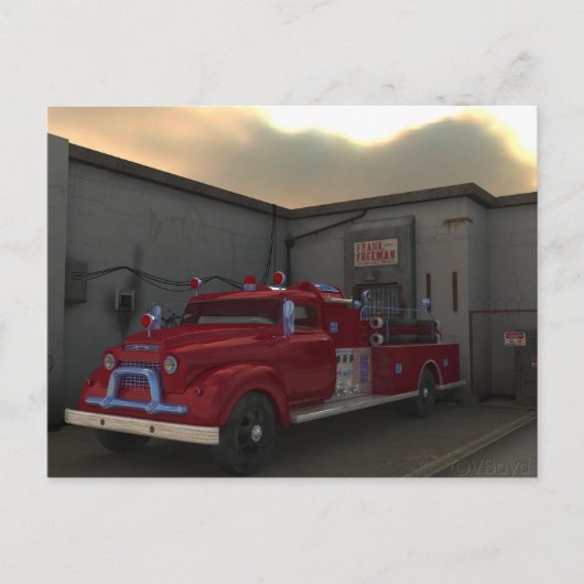 消防車 ポストカード (正面)