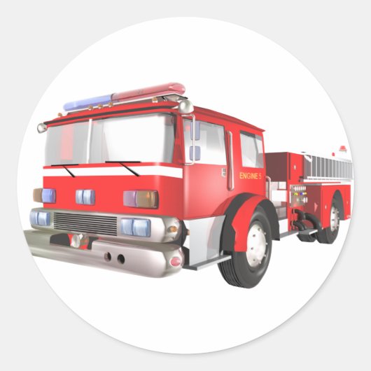 消防車 ラウンドシール (正面)