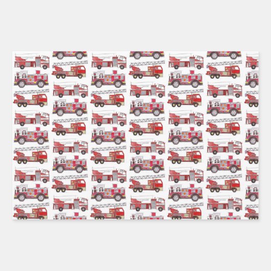 消防車 ラッピングペーパーシート (正面3)