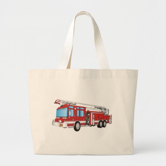 消防車 ラージトートバッグ (正面)