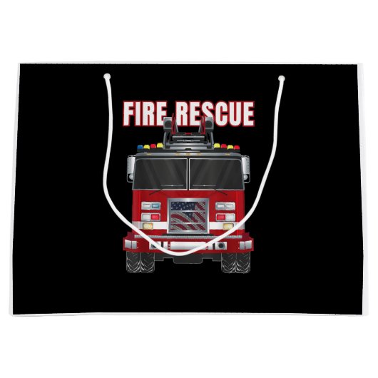 消防車 ラージペーパーバッグ (正面)