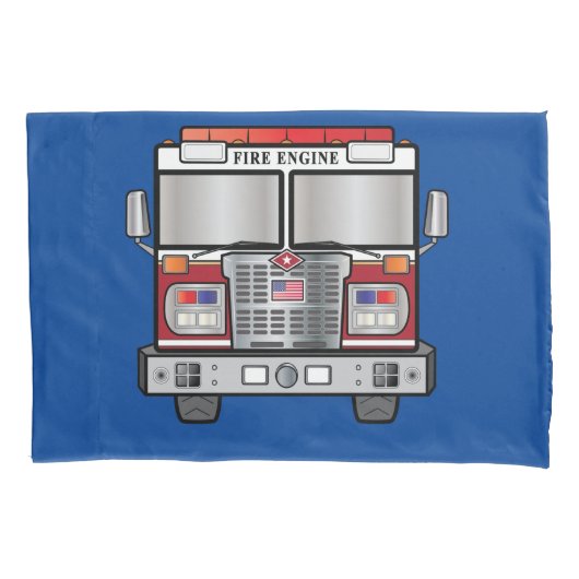 消防車 枕カバー (正面)