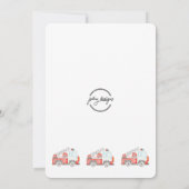 消防車 – 消防士 – 警報誕生日を鳴らす 招待状 (裏面)