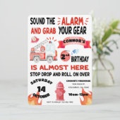 消防車 – 消防士 – 警報誕生日を鳴らす 招待状 (スタンド正面)