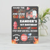 消防車 – 消防士 – 警報誕生日を鳴らす 招待状 (スタンド正面)