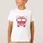 消防車 |消防車の子供の誕生日シャツ Tシャツ (正面)