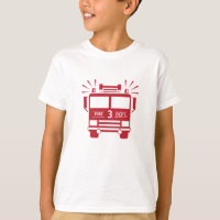 消防車 |消防車の子供の誕生日シャツ