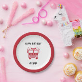 消防車 |消防車の誕生日パーティープレート ペーパープレート (パーティー)