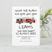 消防車 緊急車 赤いライン 招待状 (スタンド正面)