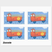 消防車 長方形シール (シート)